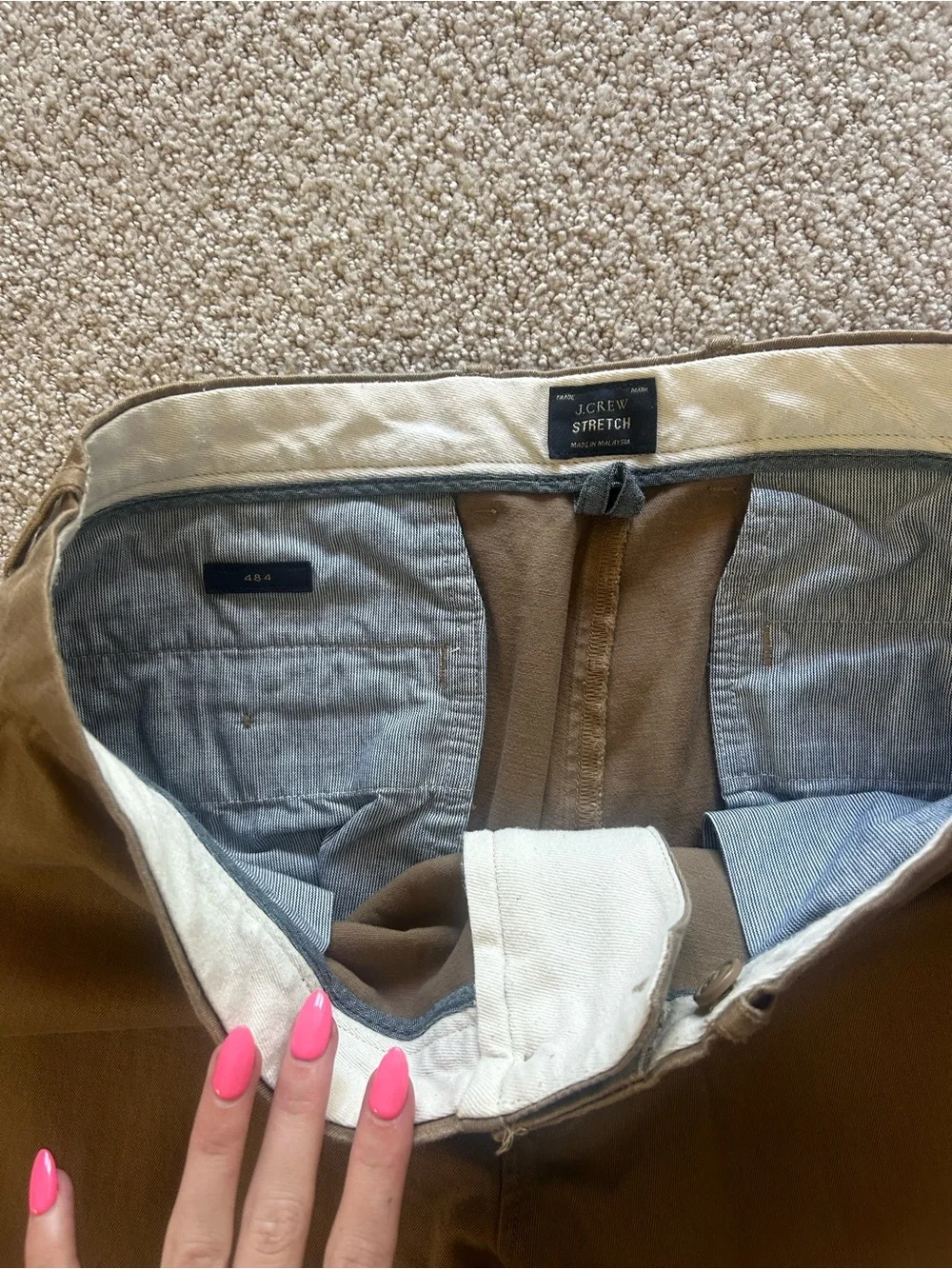 J. Crew Men's Olive-Brown Chino Pants